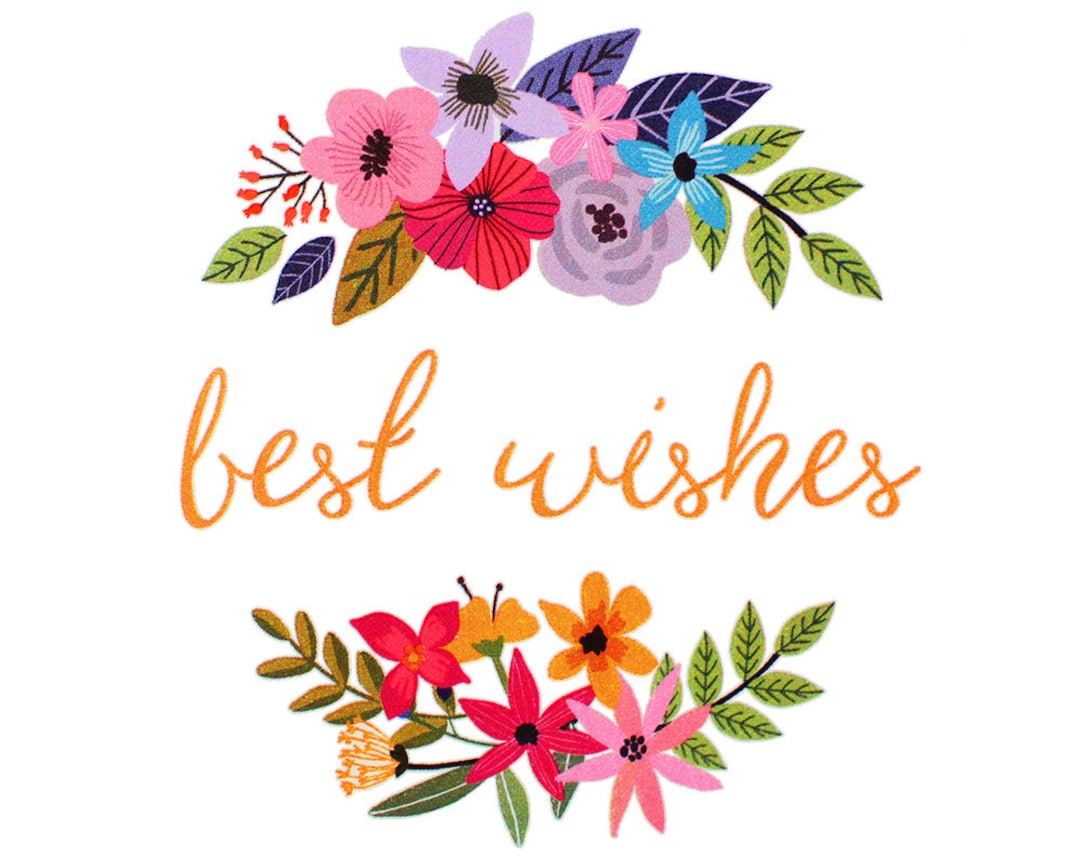 Best Wishes Wildflower Edible Image Colorful Floral Sugar Paper, Flower
