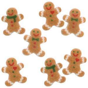 Gingerbread Men Sugars - edible gingerbread cake toppers, gingerbread cake decorations, holiday party, gingerbread cupcake topper