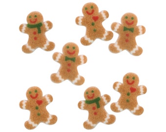 Gingerbread Men Sugars - edible gingerbread cake toppers, gingerbread cake decorations, holiday party, gingerbread cupcake topper