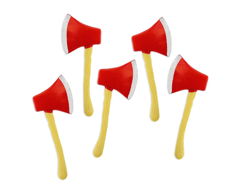 Hatchet Toppers - 12 vintage inspired red hatchet cupcake or cake top…