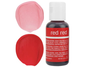 Colorant alimentaire en gel rouge - Chefmaster - colorant alimentaire rouge, colorant rouge vif, glaçage rouge, glaçage rose, décorations de gâteaux de biscuits