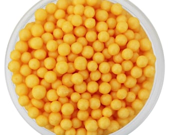 Light Sun Yellow Jumbo Nonpareils, Round Cake Decoration, Tiny Edible Sprinkles