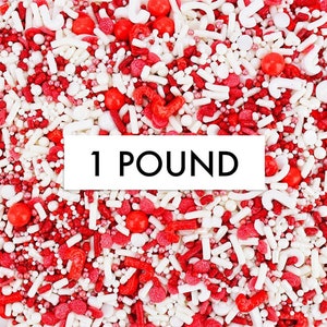 Candy Cane Sprinkle Blend - 1 Pound - a gorgeous mix of red and white sprinkles for decorating holiday cakes cookies and treats