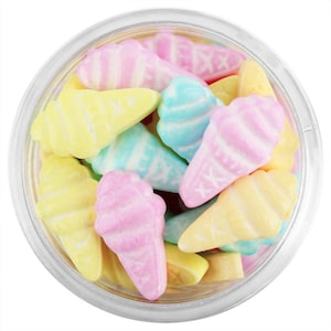Pastellfarbene Eistüten-Bonbons – pastellfarbene Eistüten-Bonbons, Eisstreusel für Kuchen, Cupcakes und Kekse