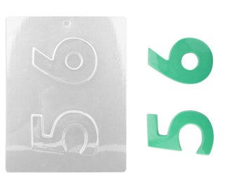 Number 5 6 Chocolate Mold - number five candy mold, large number six chocolate mold, birthday chocolate mold