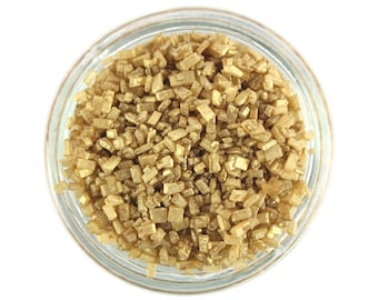 Pearly Gold Chunky Sugar - metallic gold sugar crystals sprinkles for decorating cupcakes, cakes, cakepops, and cookies