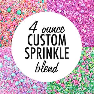Custom Sprinkle Blend (4OZ) - a fun blend of custom sprinkles for decorating cakes, cookies, and sweet treats!