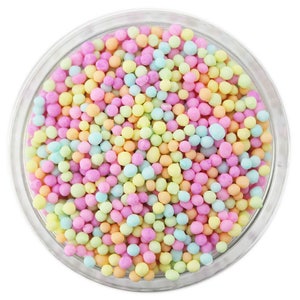 Pastel Rainbow Nonpareils - tiny pastel rainbow ball sprinkles for decorating cupcakes, cakes, cakepops, cookies, and ice cream