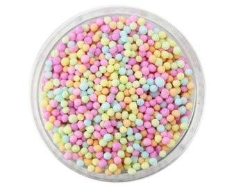 Pastel Rainbow Nonpareils - tiny pastel rainbow ball sprinkles for decorating cupcakes, cakes, cakepops, cookies, and ice cream