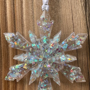 Custom iridescent snowflake ornament wall decor christmas ornament