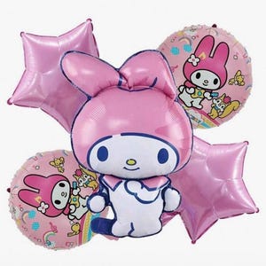 Adorable Pink Bunny Balloon Set 5pcs