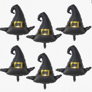 Set of 2 “ Wicked ” Inspired Witch Hat Foil Balloons – Musical Party Decor
