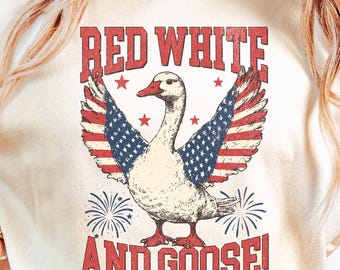Funny Patriotic Goose T-Shirt: USA Independence Day Tee