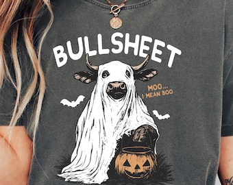 Maglietta di Halloween "Ghost Cows" di Comfort Colors: regalo per gli amanti delle mucche spettrali