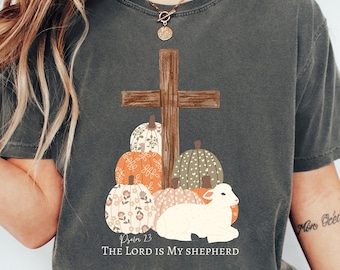 Religieus T-shirt Comfort Colors®, The Lord Is My Shepherd, Christian Comfort Colors-shirt, shirt bijbelvers, shirt Faith, christelijke kleding