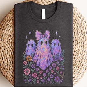 Floral Ghost Halloween Shirt, Flower Halloween Shirt, Cute Ghost Shirt, Fall Shirt, Spooky Season Shirt, Halloween Party Shirt, Ghost Shirt