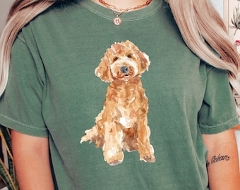Camiseta fofa para cachorro Comfort Colors®, camiseta para mãe com rabiscos, camiseta para mãe de cachorro, camiseta Goldendoodle, camiseta para amantes de cachorros, camiseta Labradoodle, camiseta para pai com rabiscos