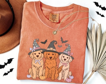 Comfort Colors® Сute Halloween Dogs Shirt, Ghost Dog Shirt, Dog Lovers Shirt, Womens Halloween Shirt, Halloween Dog T-shirt, Spooky Season