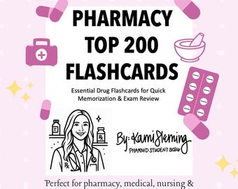 Top 200 Drug Flashcards | Pharmacy | Medicine | Nursing | Students