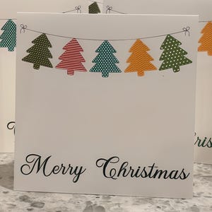 Cute Christmas Tree Garland Note Cards, Mini Christmas Tree Note Cards