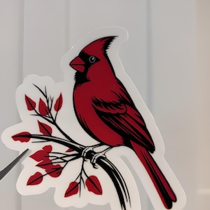 Roter Kardinal Vinyl Aufkleber Aufkleber: DIY Handwerk, Blumentopf Dekor