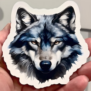 Beautiful Wolf Waterproof Vinyl Sticker, Vinyl Wolf Sticker, Wolf Stickers/Decals
