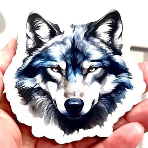 Beautiful Wolf Waterproof Vinyl Sticker, Vinyl Wolf Sticker, Wolf Stickers/Decals