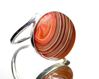 Hand Polished Lake Superior Agate Ring