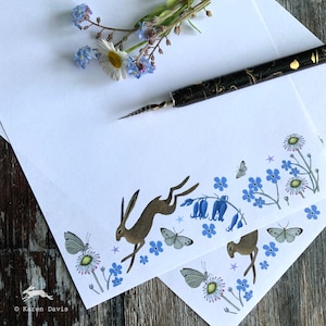 Writing Paper Design. &#39;DIGITAL DOWNLOAD&#39; PDF File. Spring Hare #1