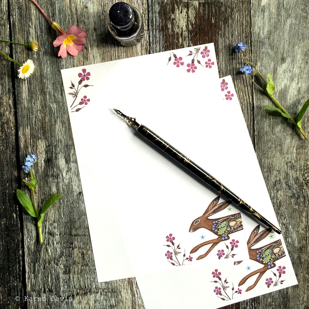 Writing Paper Design. 'DIGITAL DOWNLOAD' PDF File. Hare. - Etsy