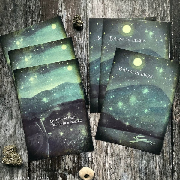 POSTCARDS. x6  Be Still and Listen| Believe in Magic