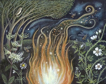 Midsummer Spell. Magical Art Print/by Karen Davis