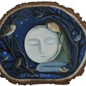 Art Print x1. She loved The Moon so dearly. By Karen Davis