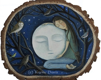 Art Print x1. She loved The Moon so dearly. By Karen Davis