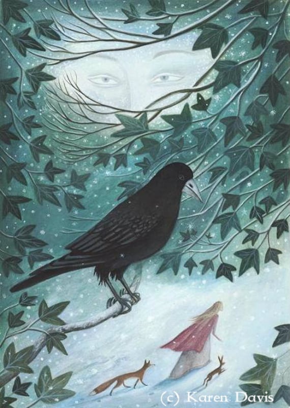 Kunstdruck x1. Winterwchter. Efeu/Vogel/Freunde/Gefhrten Von Karen Daisy  - Etsy.de