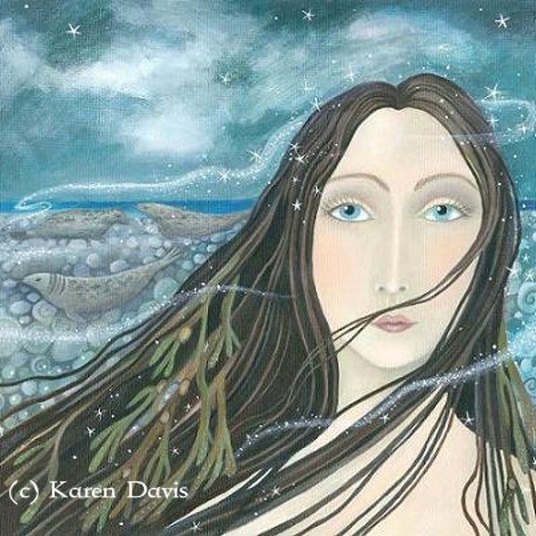 Art Print x1. Between Earth And Water. Selkie. By Karen Davis