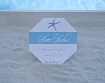 Étoile de mer plage Badge mariage Table numéro signe dépôt