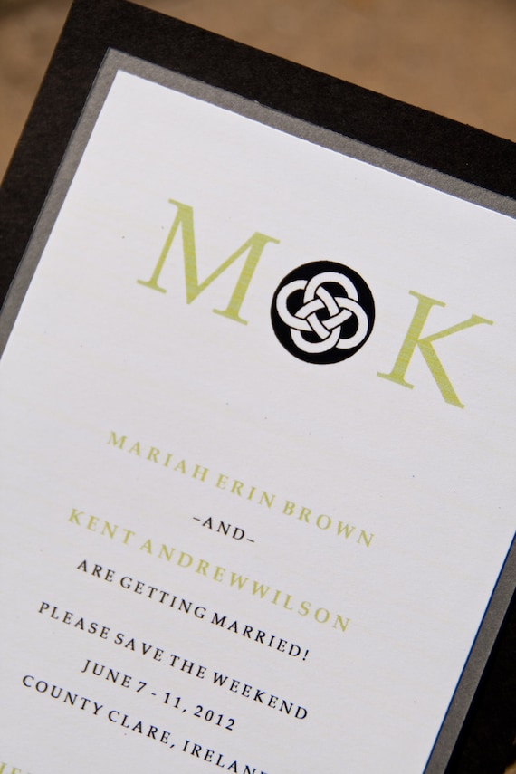 Celtic Knot Wedding Invitation Save The Date Destination