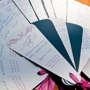 Wedding Program Fan Ceremony Program Deposit by Belleza e Luce