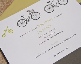 Gender Neutral Baby Shower Invitations | Sip n See Invites | Bicycle Birth Announcements | Gender Reveal Invitation Deposit