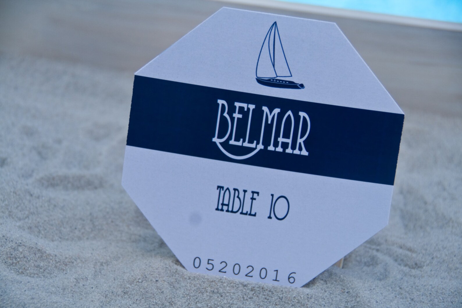 Sailboat Beach Badge Wedding Table Number Sign Deposit - Etsy