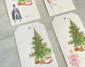 Nutcracker Ballet Gift Tags: Watercolor Christmas Holiday Set