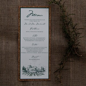 Winery Vineyard Wedding Menu Layered Cork Deposit image 3