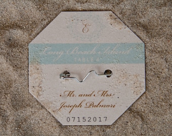 Cartes d'endroit de mariage d'insigne de plage | Cartes d'escorte de plage | Dépôt de cartes de siège de mariage formelles