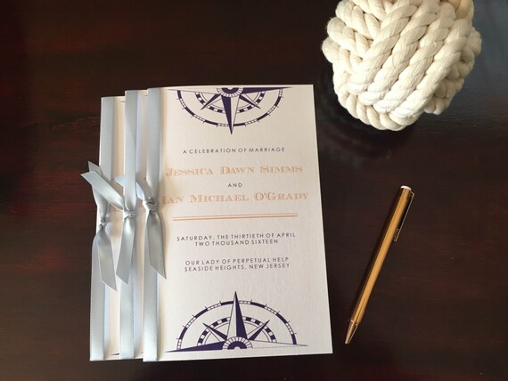 Nautical Wedding Program Booklet Deposit By Belleza E Luce Catch