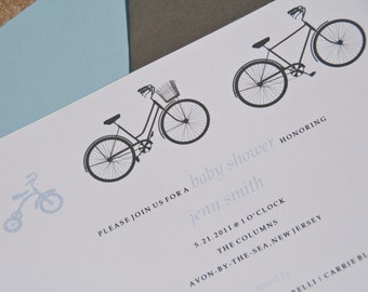 Bicycle Boy Baby Shower Invitation | Tricycle Birth Announcements | Baby Shower Invitations | Sip n See Gender Reveal Invites Deposit