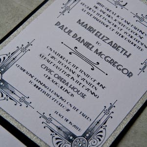 Art Deco Wedding Pocketfold Invitation Custom Wedding Invitations Deposit image 3