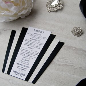 Art Deco Wedding Menu Formal Black Tie Wedding Menus Retainer image 2