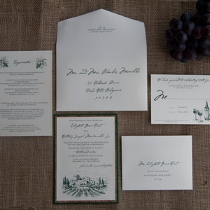 Vineyard Winery Wedding Pocket Card Invitation Deposit image 5