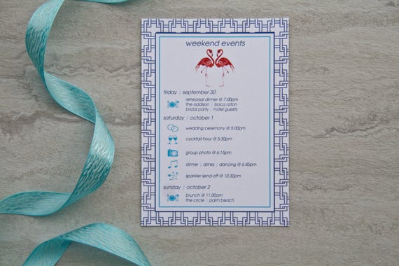 Wedding Itinerary Weekend Events Schedule Destination Wedding